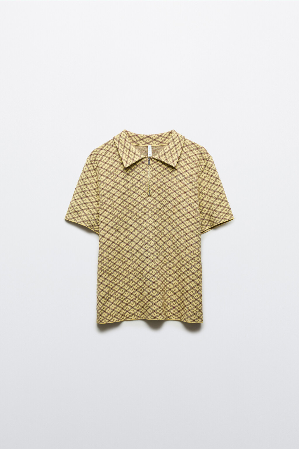 футболка-поло вязаная жаккардовая на молнии - цвет желтый - 8