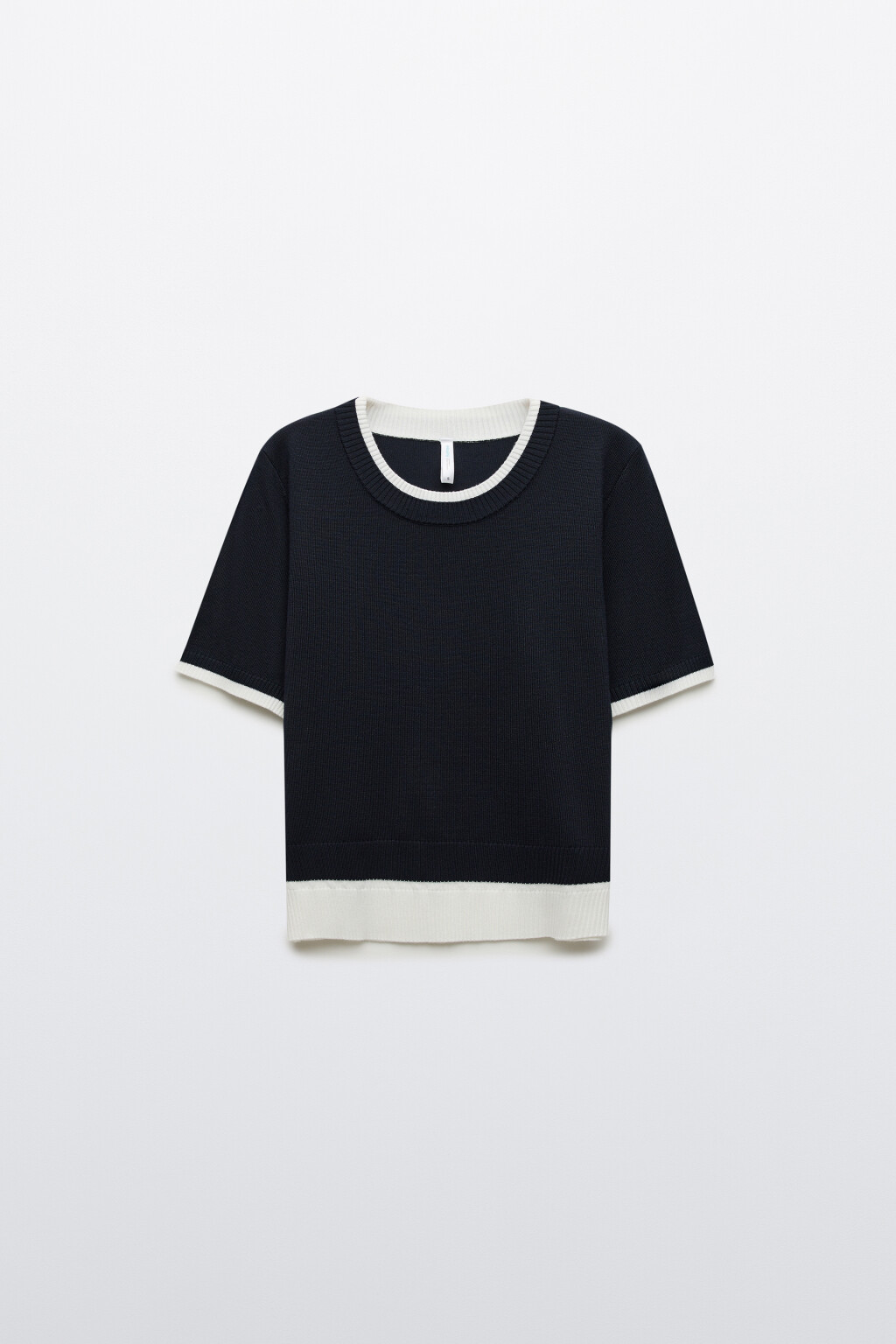 Футболка вязаная с имитацией второго слоя - цвет синий - 9