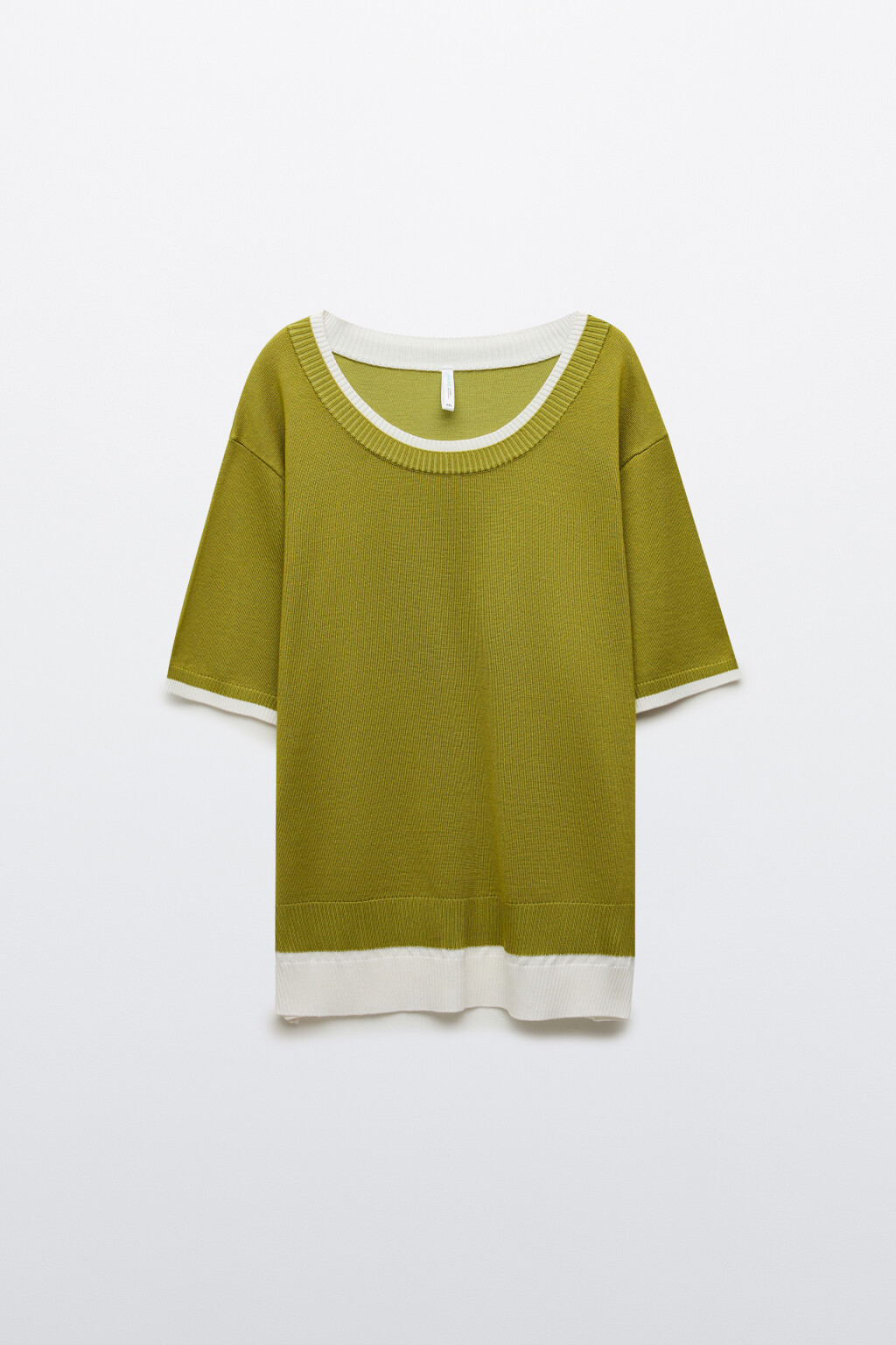 Футболка вязаная с имитацией второго слоя - цвет зеленый - 7