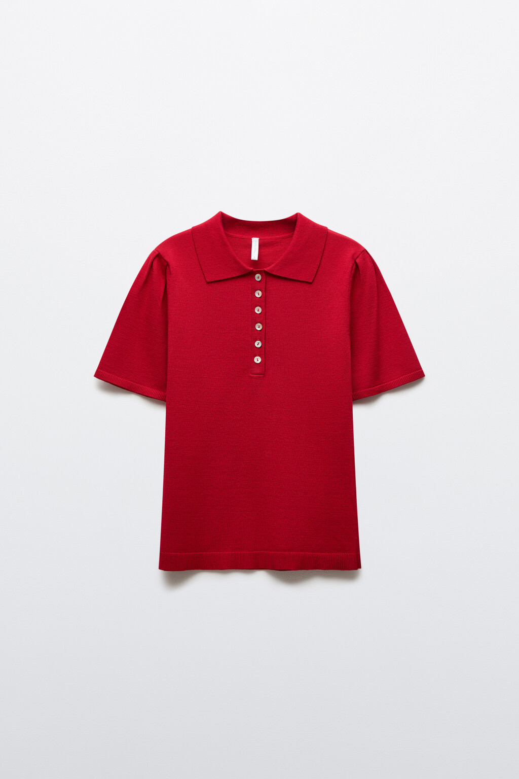 Футболка-поло вязаная - цвет красный - 8