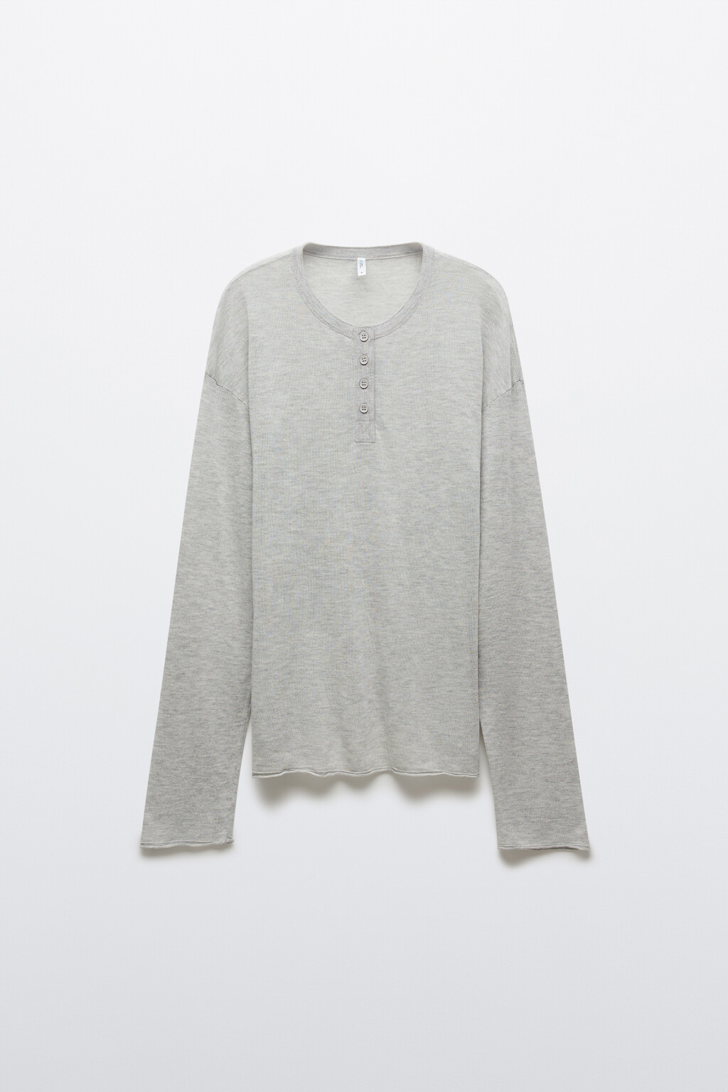 Джемпер oversize вязаный в рубчик - цвет серый - 1