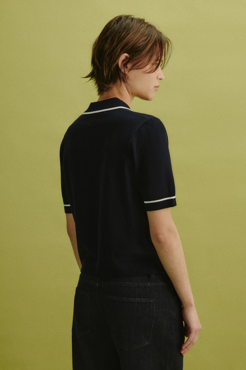 Футболка-поло вязаная - цвет синий - 6