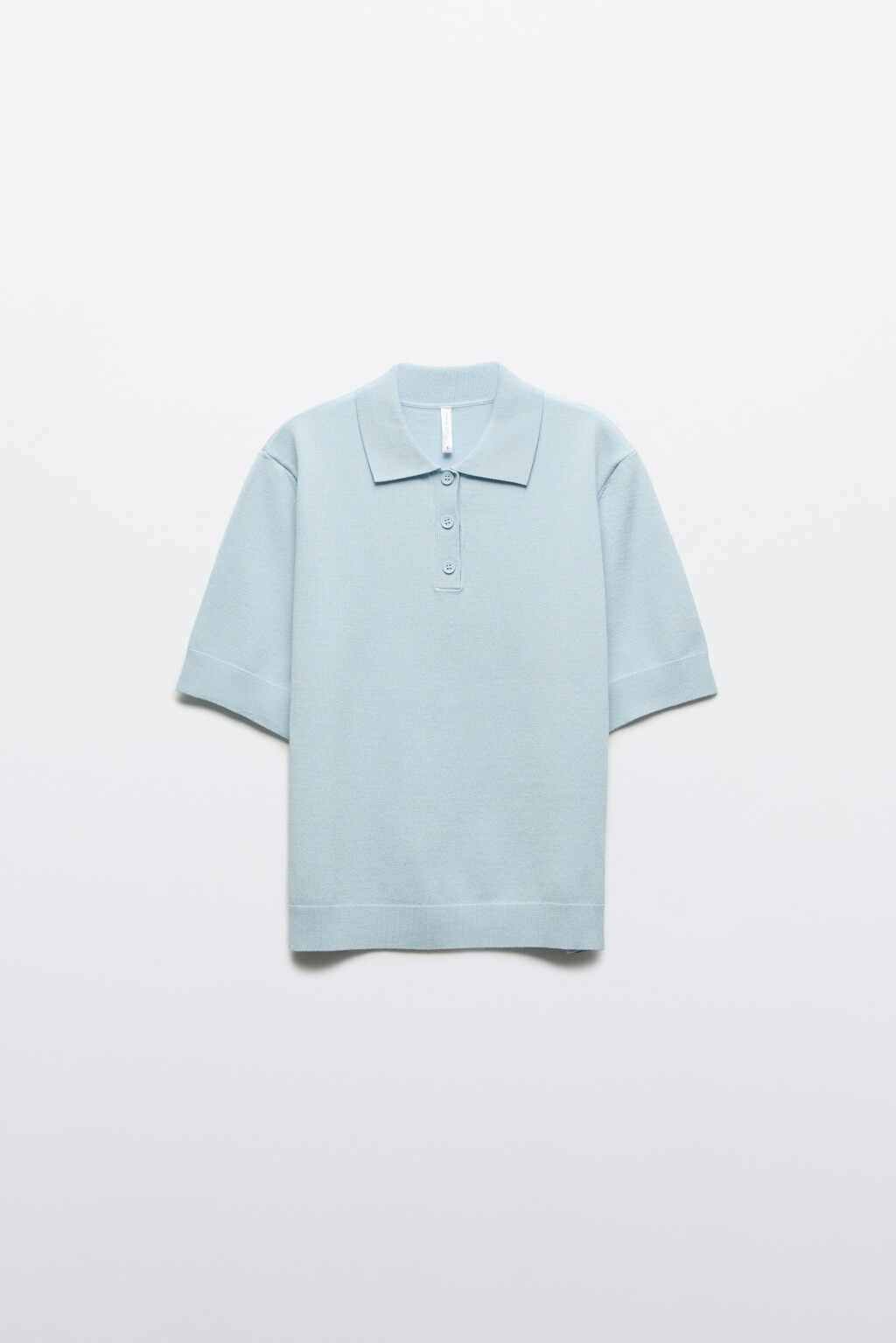 Футболка-поло вязаная - цвет голубой - 9