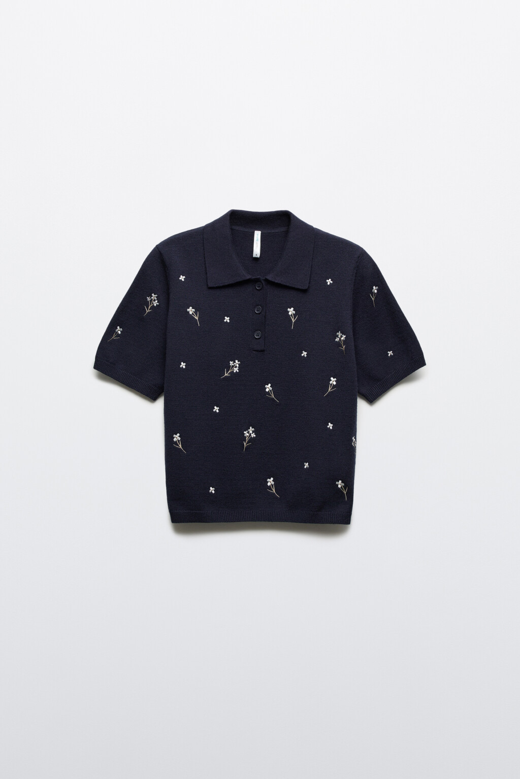 Футболка-поло с вышивкой - цвет синий - 9