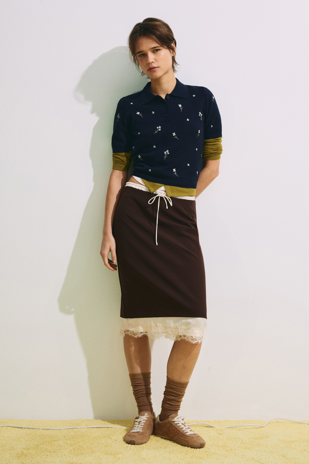 Футболка-поло с вышивкой - цвет синий - 6