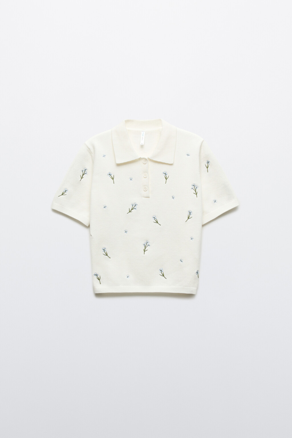 Футболка-поло с вышивкой - цвет молочный - 7