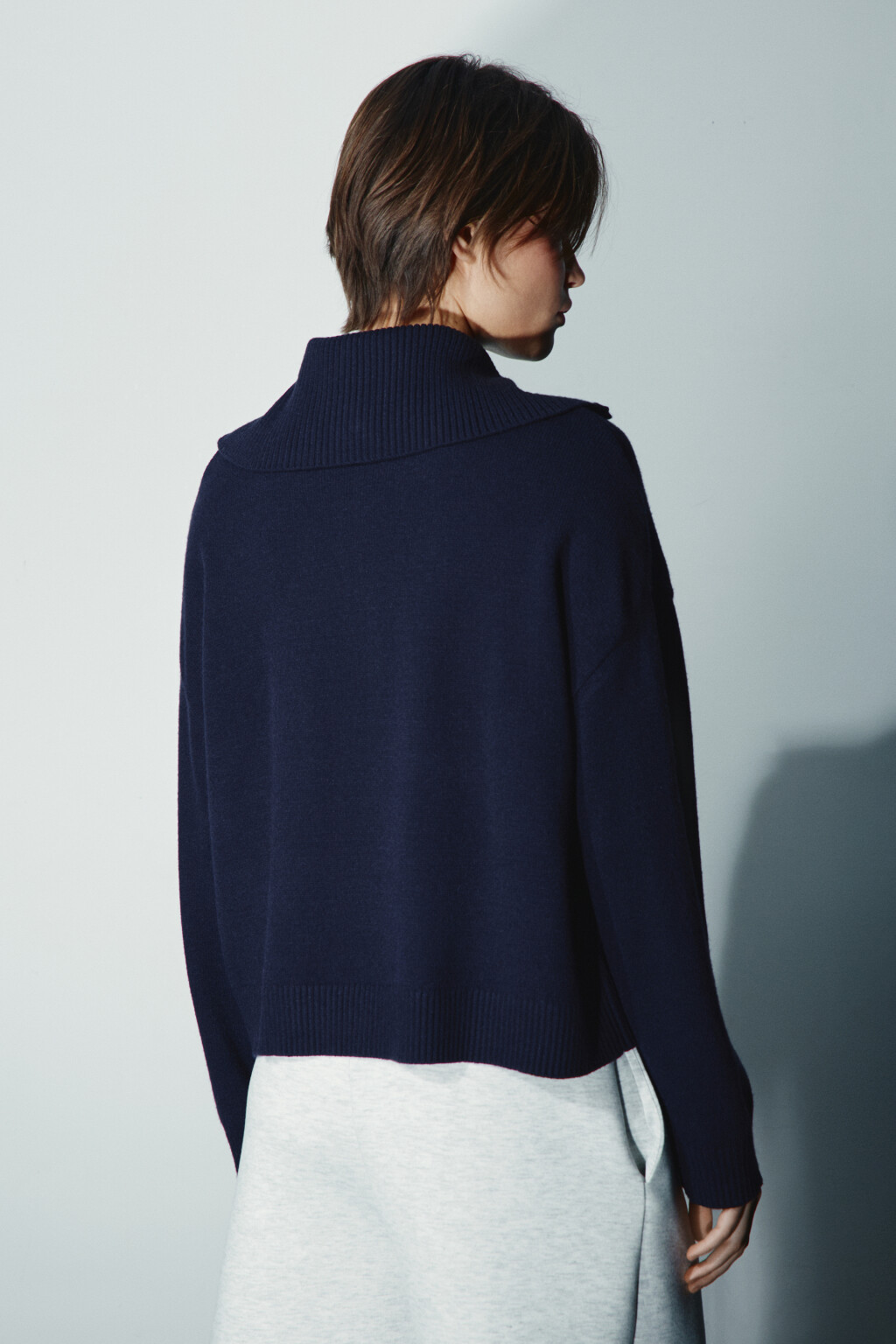 Джемпер на молнии с воротником - цвет синий - 4