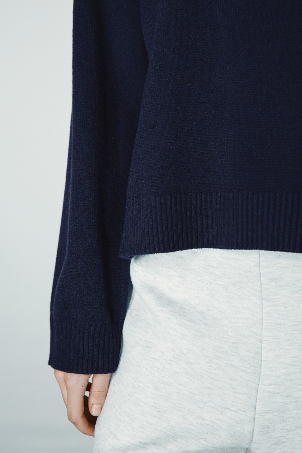 Джемпер на молнии с воротником - цвет синий - 7