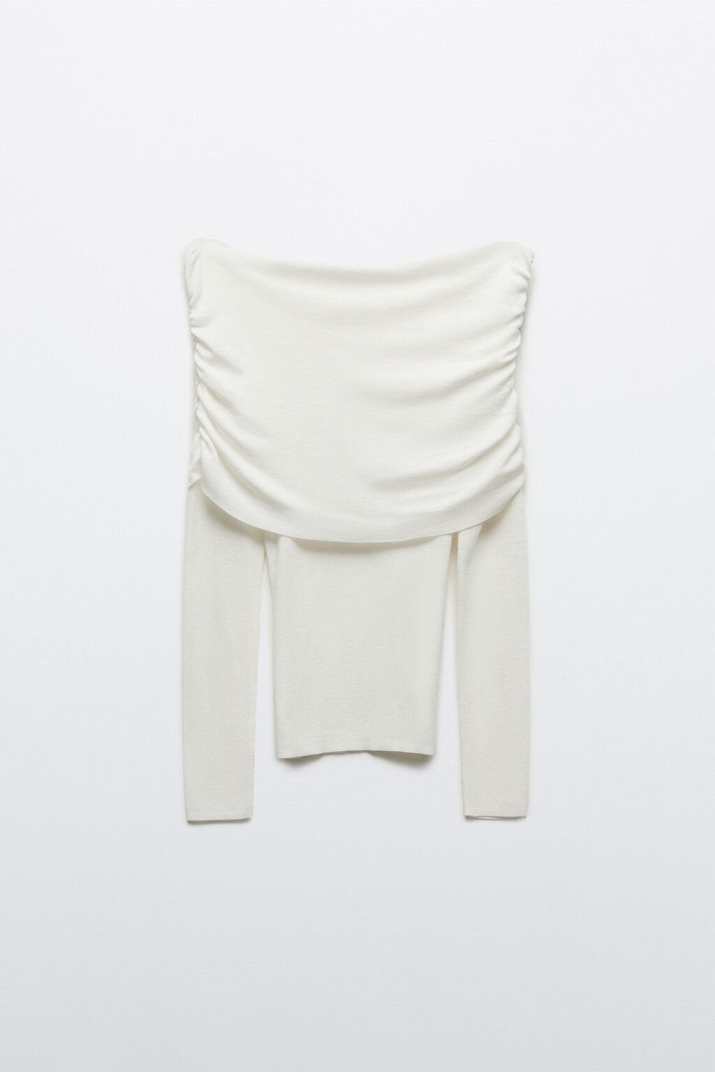 Джемпер из лиоцелла с открытыми плечами  - цвет молочный - 1