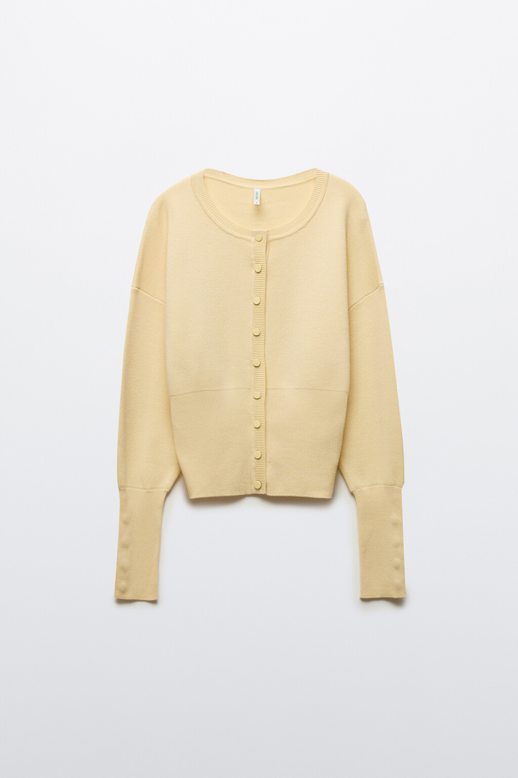 Кардиган вязаный на пуговицах - цвет ванильный - 1