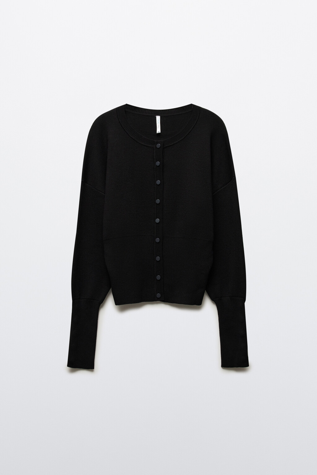 Кардиган вязаный на пуговицах - цвет черный - 1