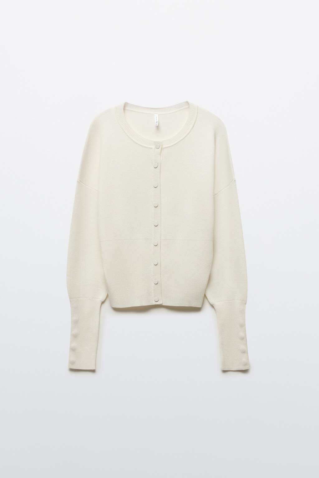 Кардиган вязаный на пуговицах - цвет молочный - 1