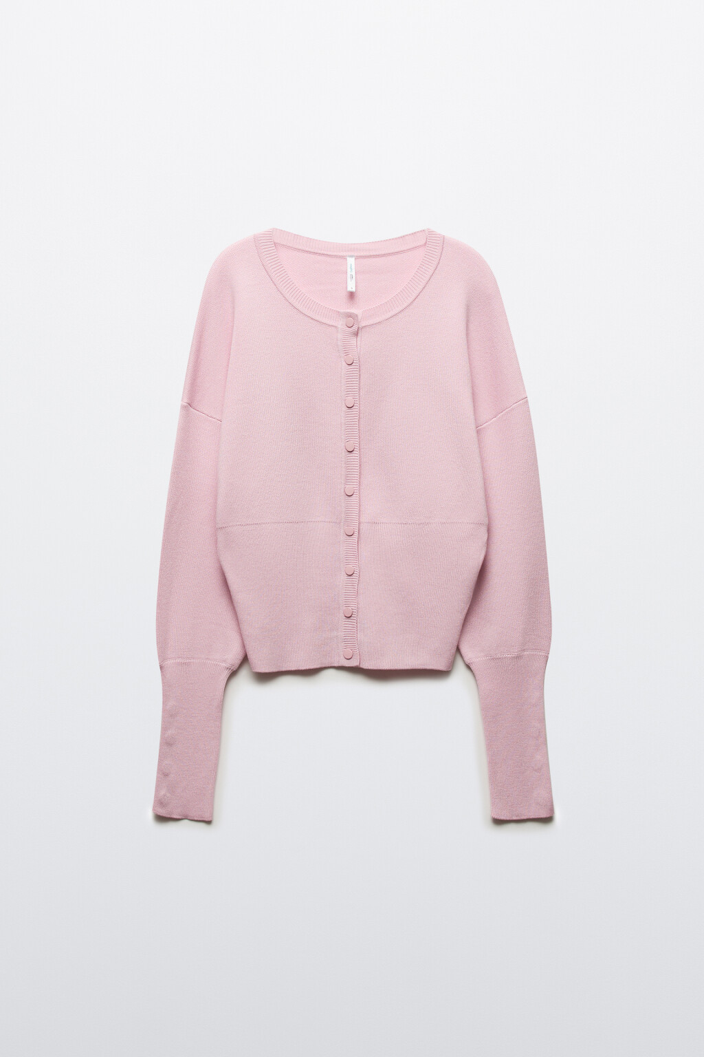 Кардиган вязаный на пуговицах - цвет розовый - 1