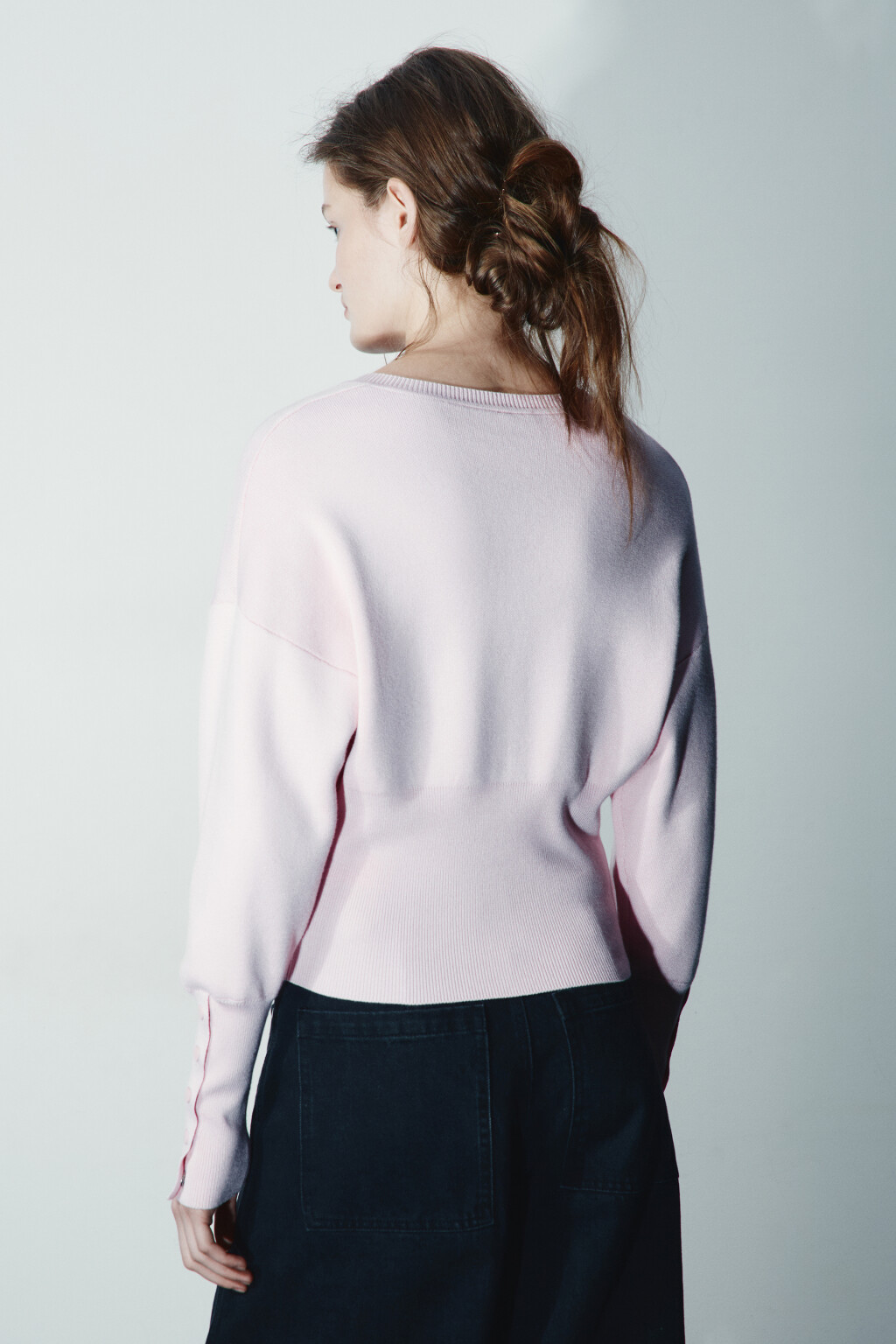 Кардиган вязаный на кнопках - цвет розовый - 3