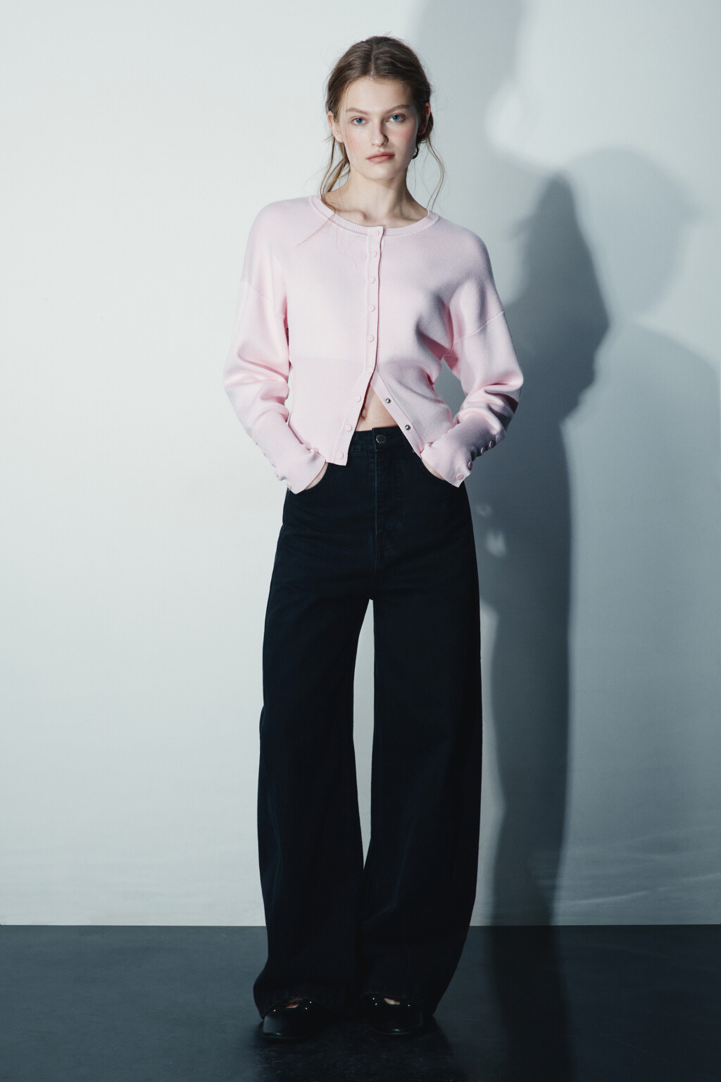 Кардиган вязаный на кнопках - цвет розовый - 4