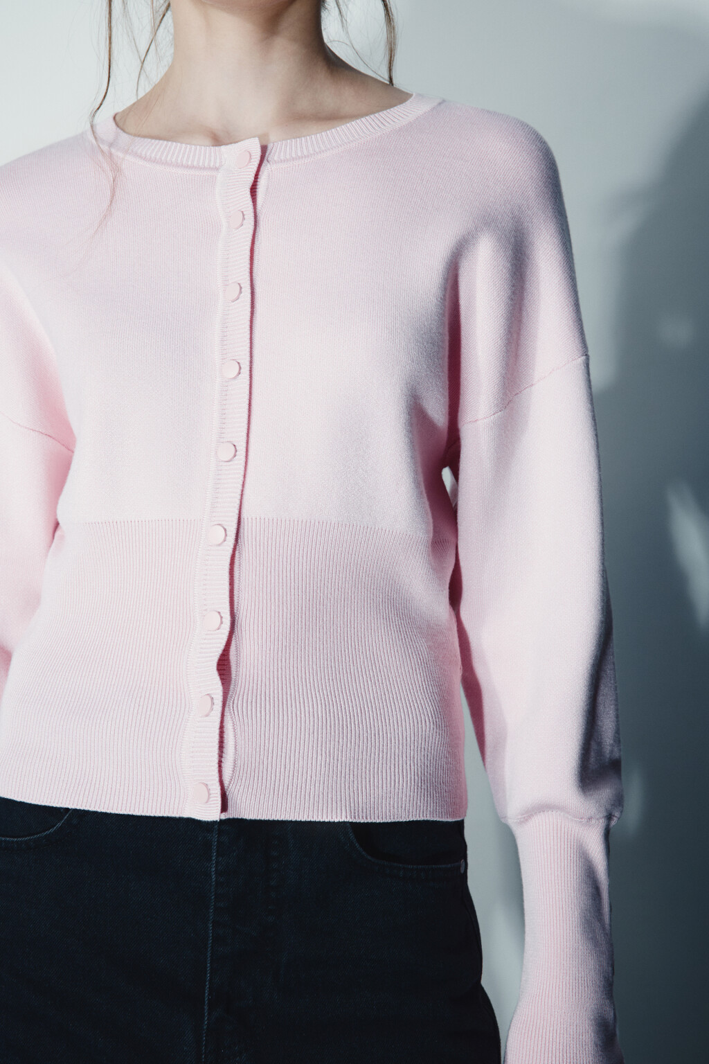 Кардиган вязаный на кнопках - цвет розовый - 5