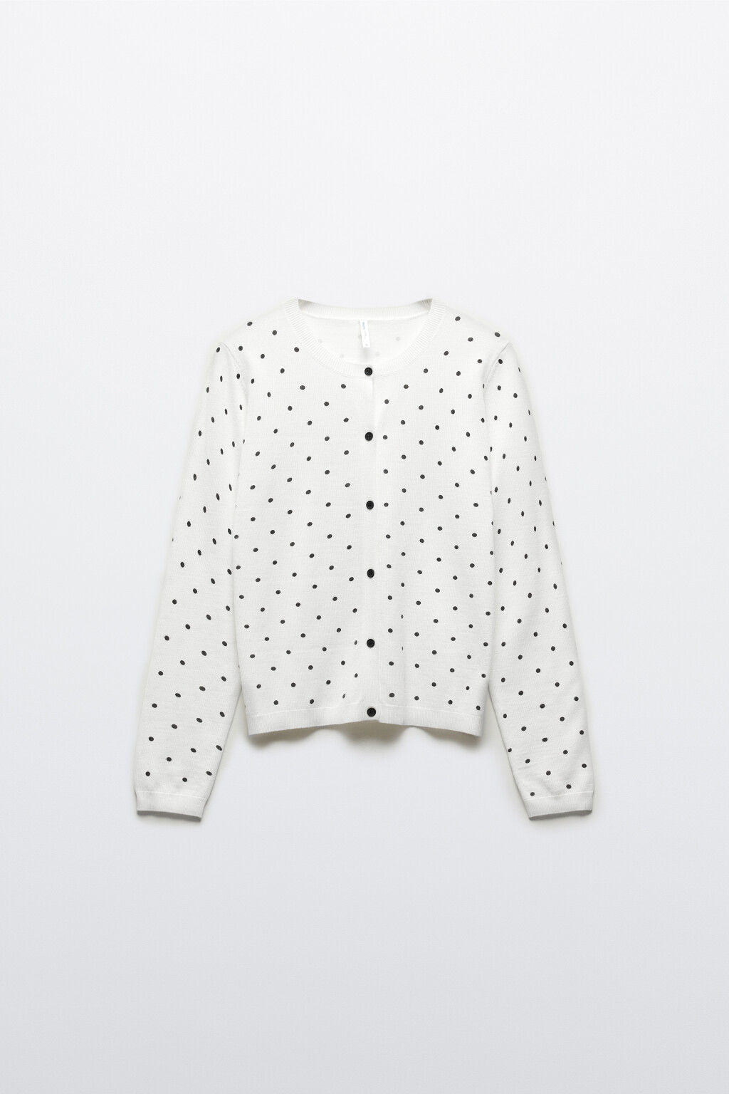 Кардиган в горошек с имитацией второго слоя - цвет белый - 1