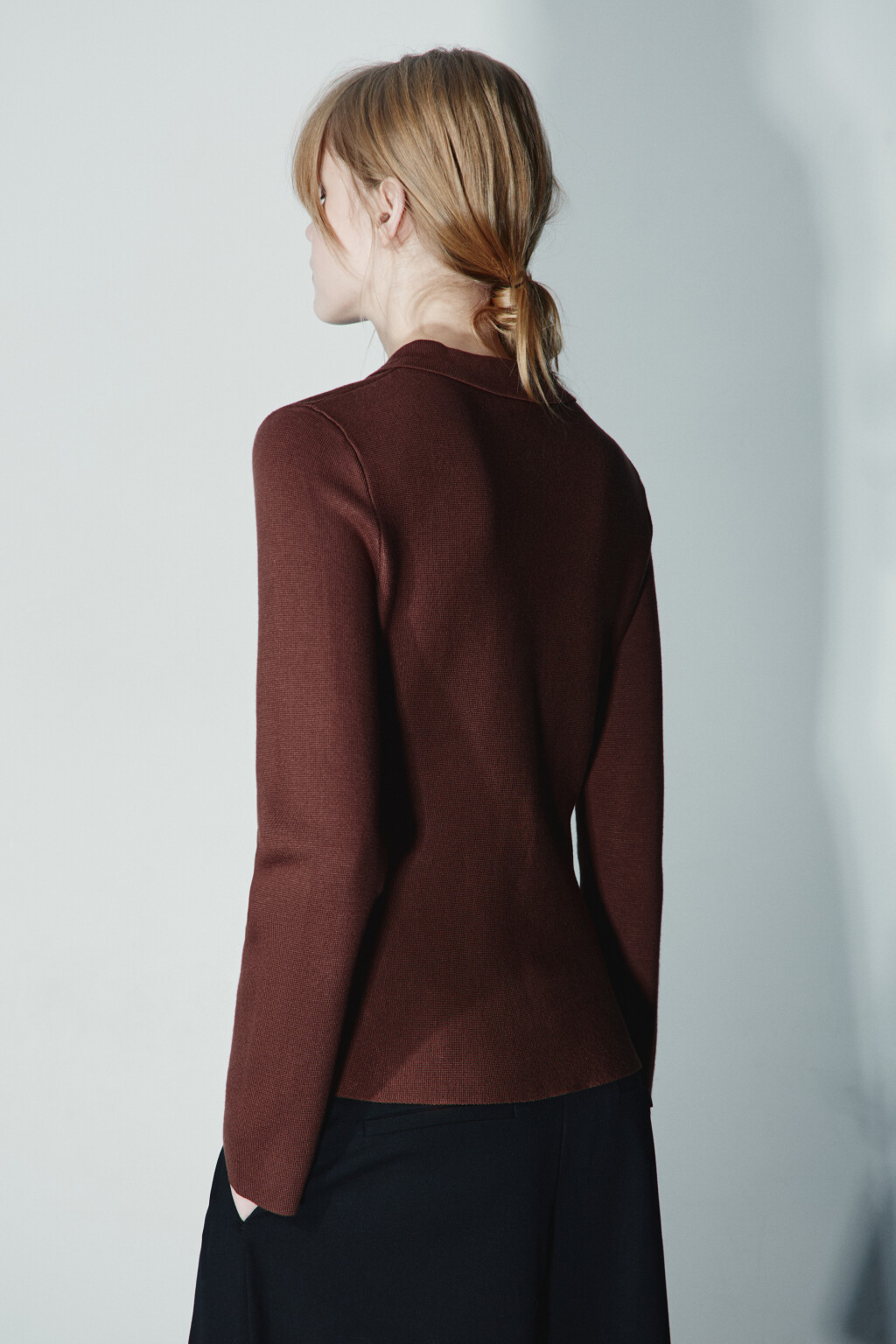 Кардиган приталенный вискозный - цвет коричневый - 4