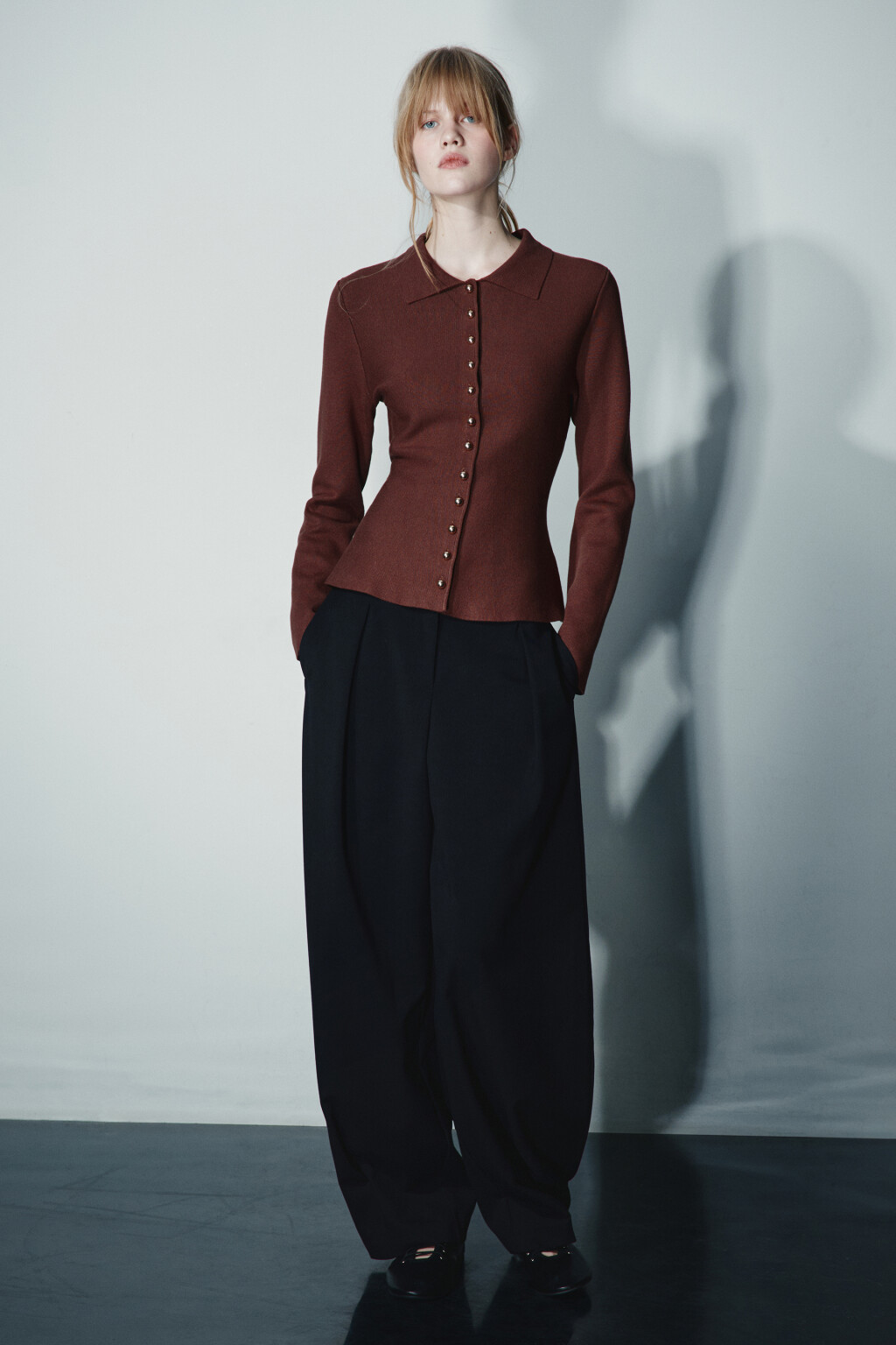 Кардиган приталенный вискозный - цвет коричневый - 5