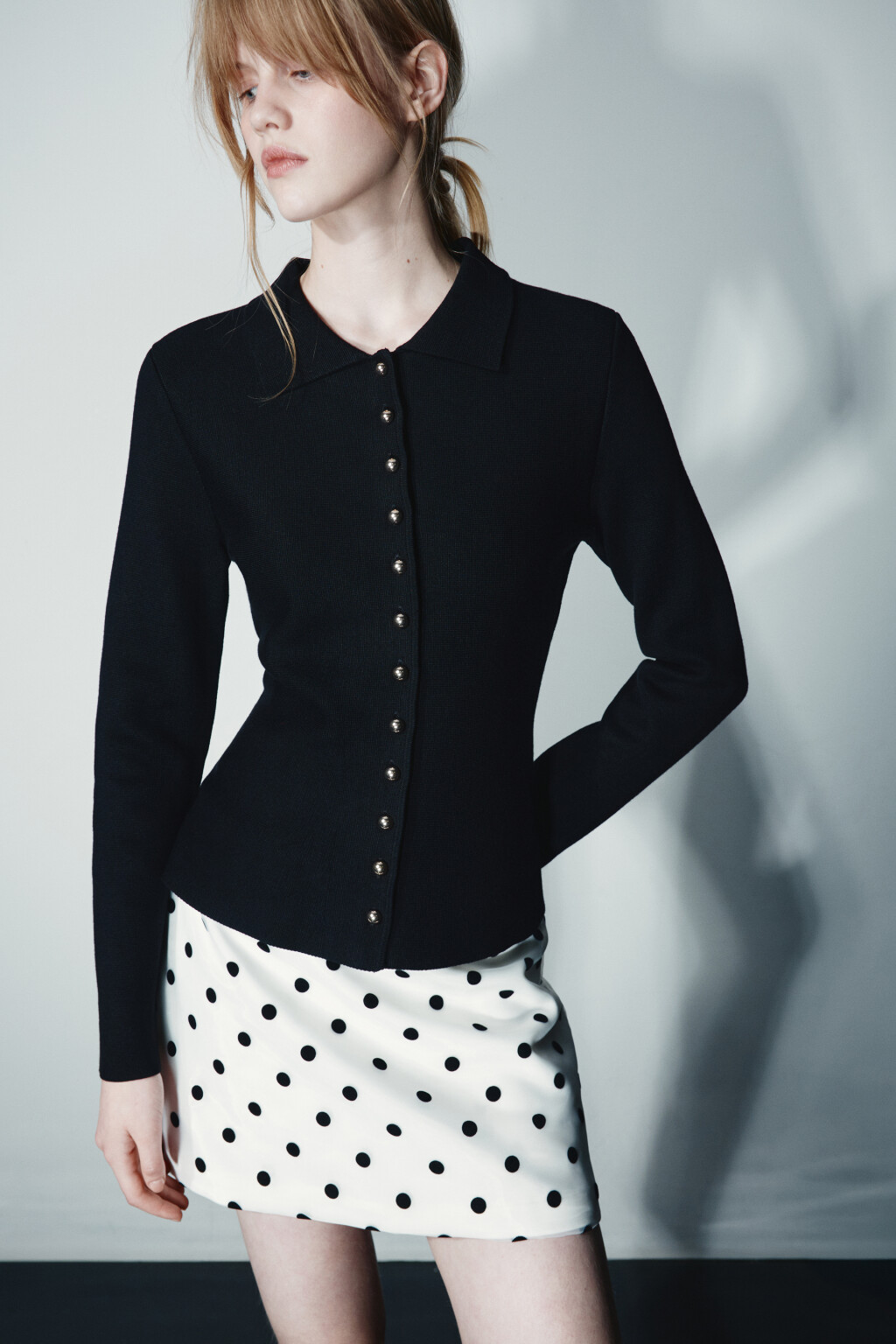 Кардиган приталенный вискозный - цвет черный - 1