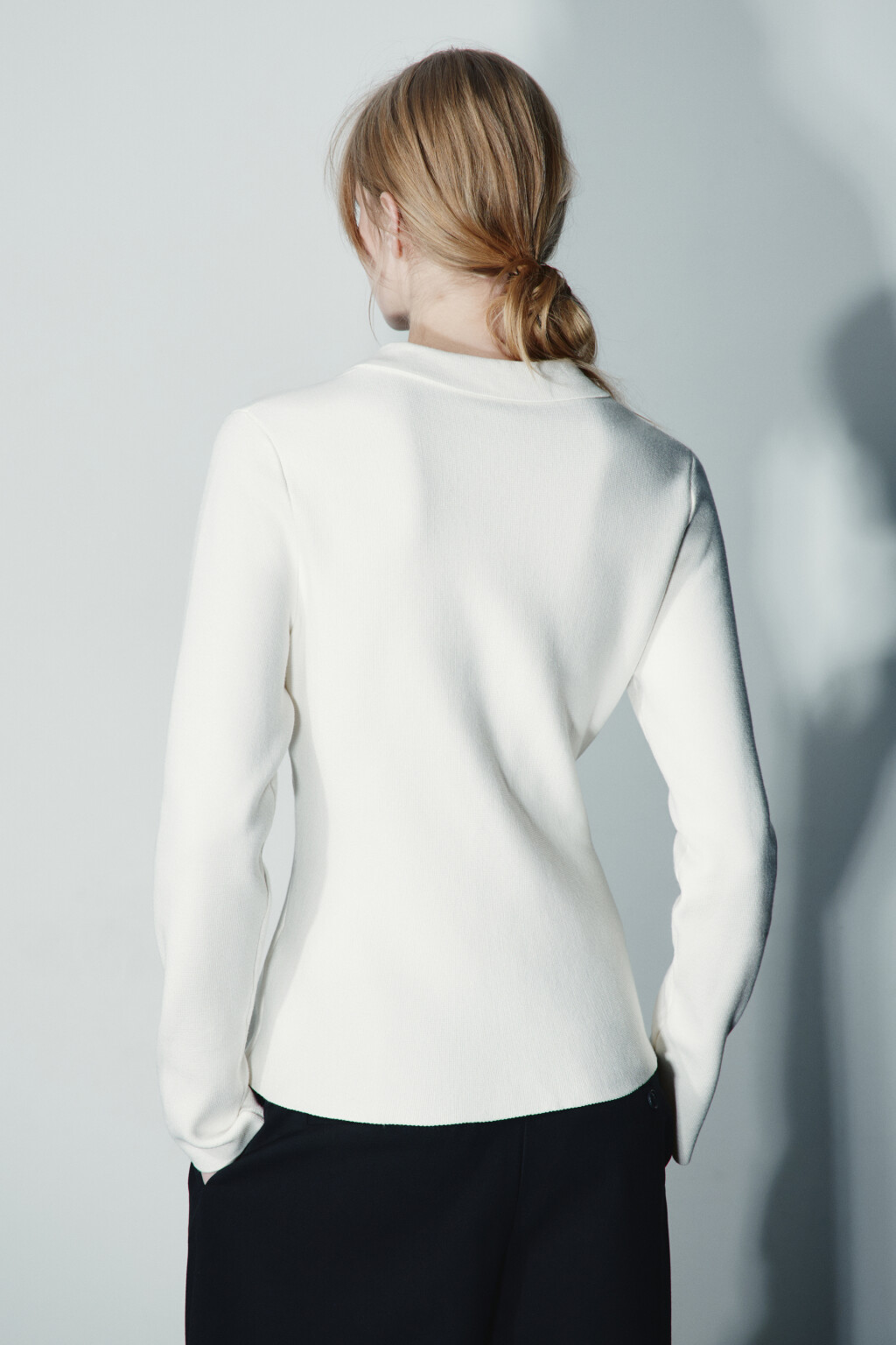 Кардиган приталенный вискозный - цвет молочный - 4