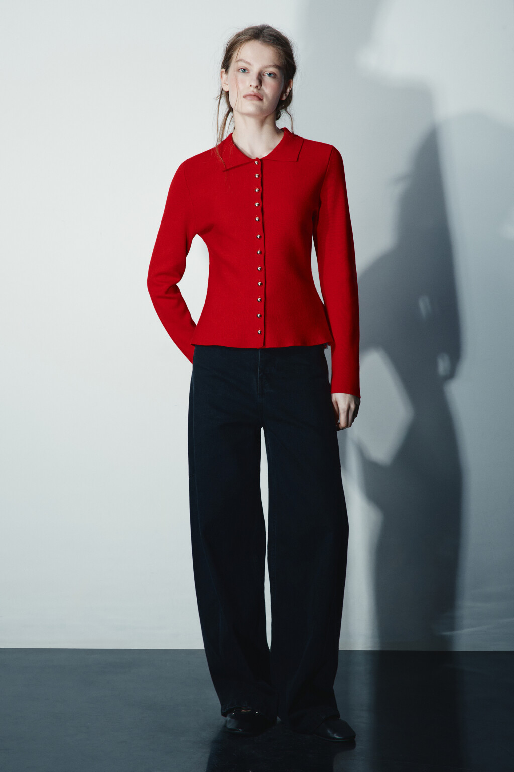 Кардиган приталенный вискозный - цвет красный - 4