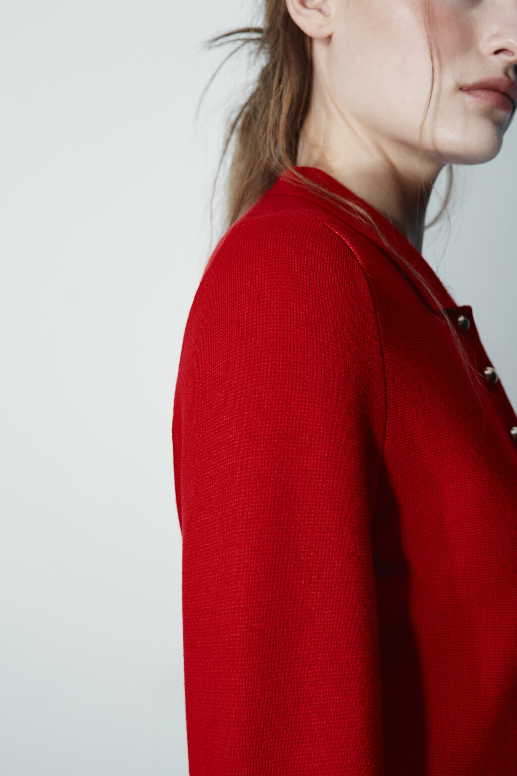 Кардиган приталенный вискозный - цвет красный - 6