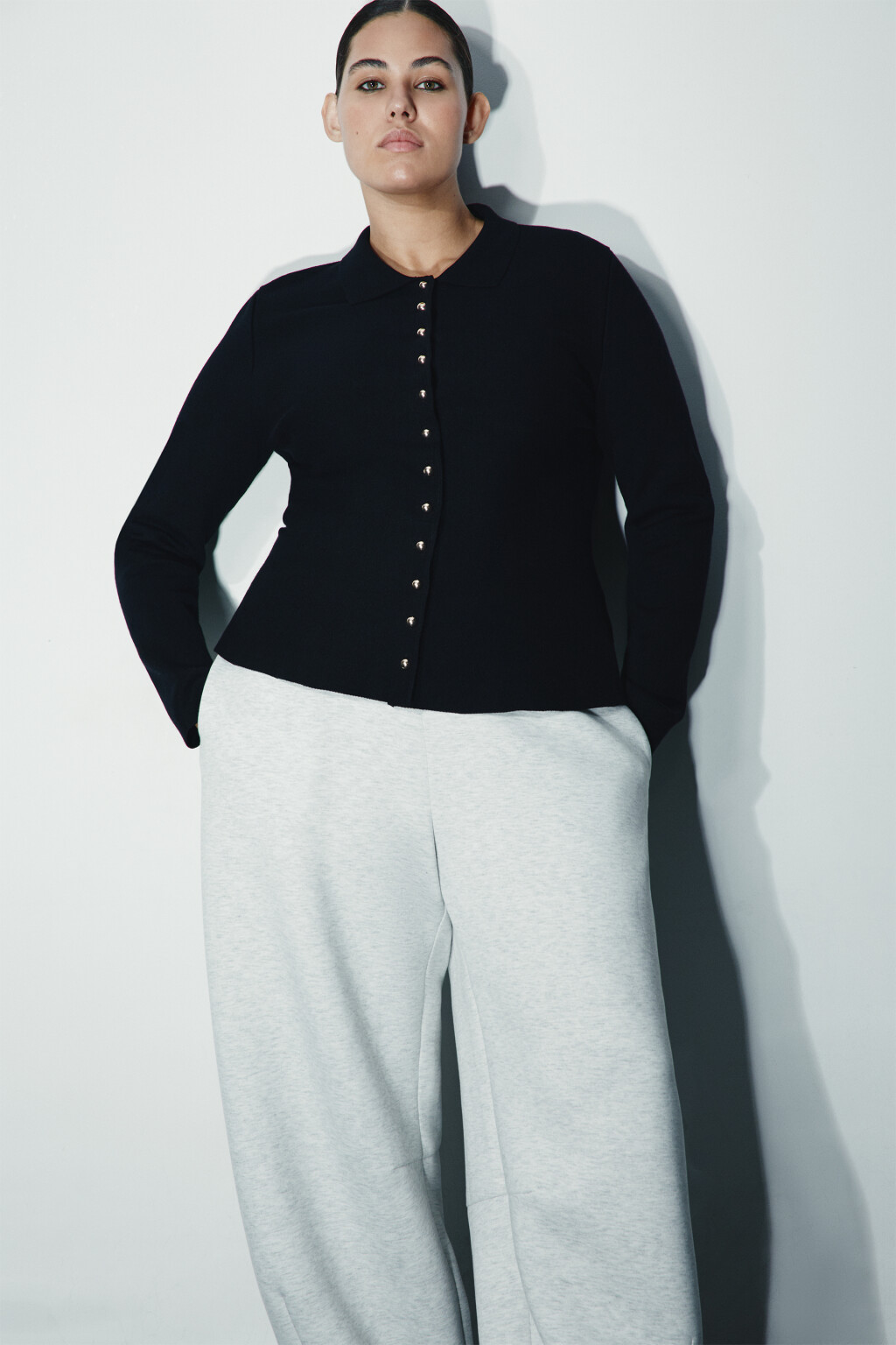 Кардиган приталенный вискозный - цвет черный - 1