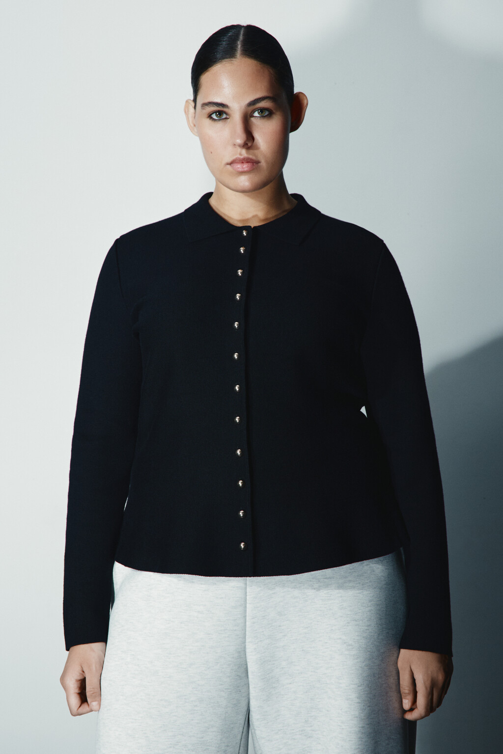 Кардиган приталенный вискозный - цвет черный - 2