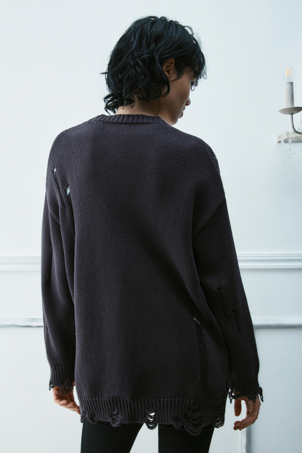 Кардиган удлиненный с декоративными булавками - цвет серый - 3