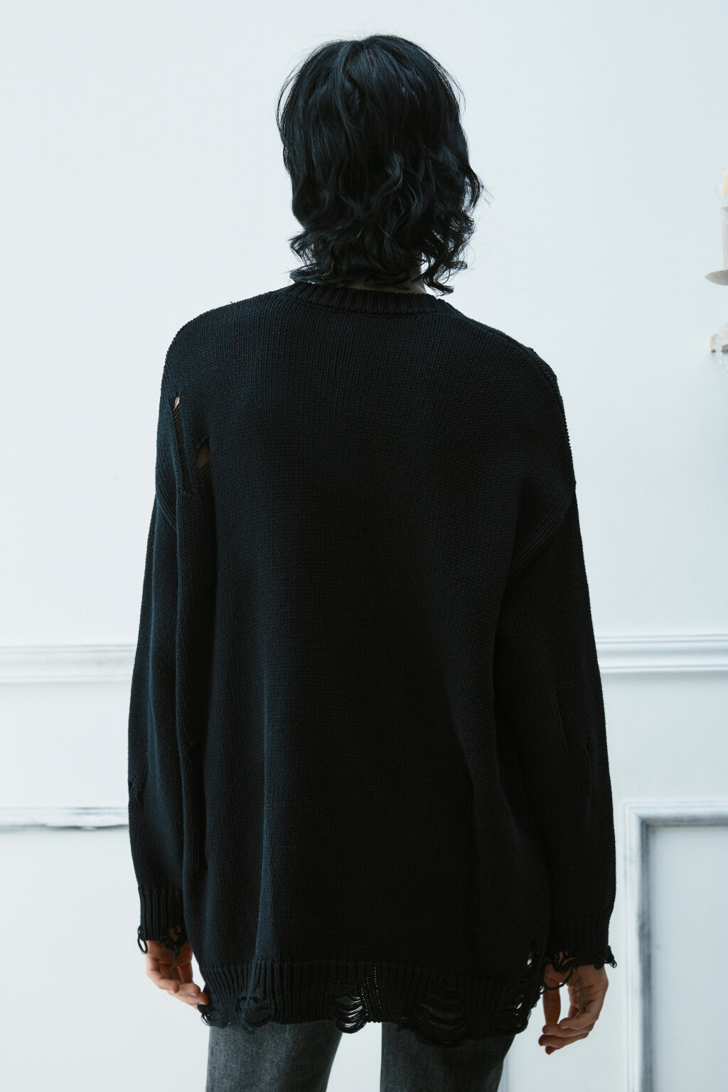 Кардиган удлиненный с декоративными булавками - цвет черный - 3