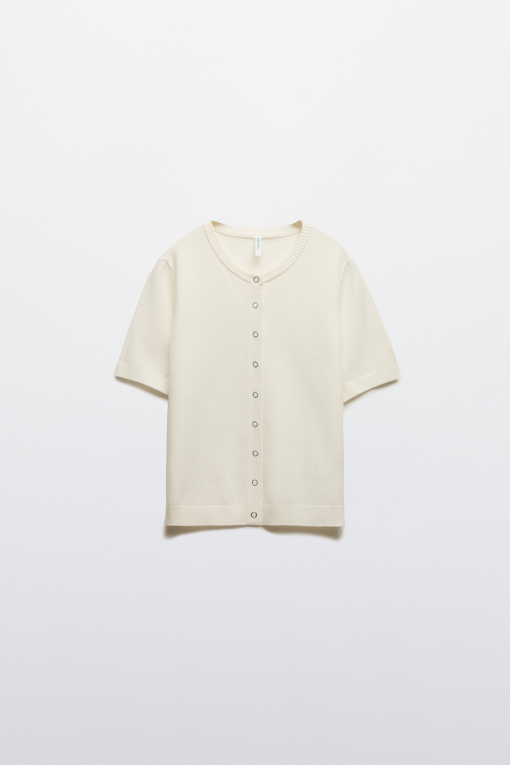 Джемпер вязаный с коротким руковом - цвет молочный - 7
