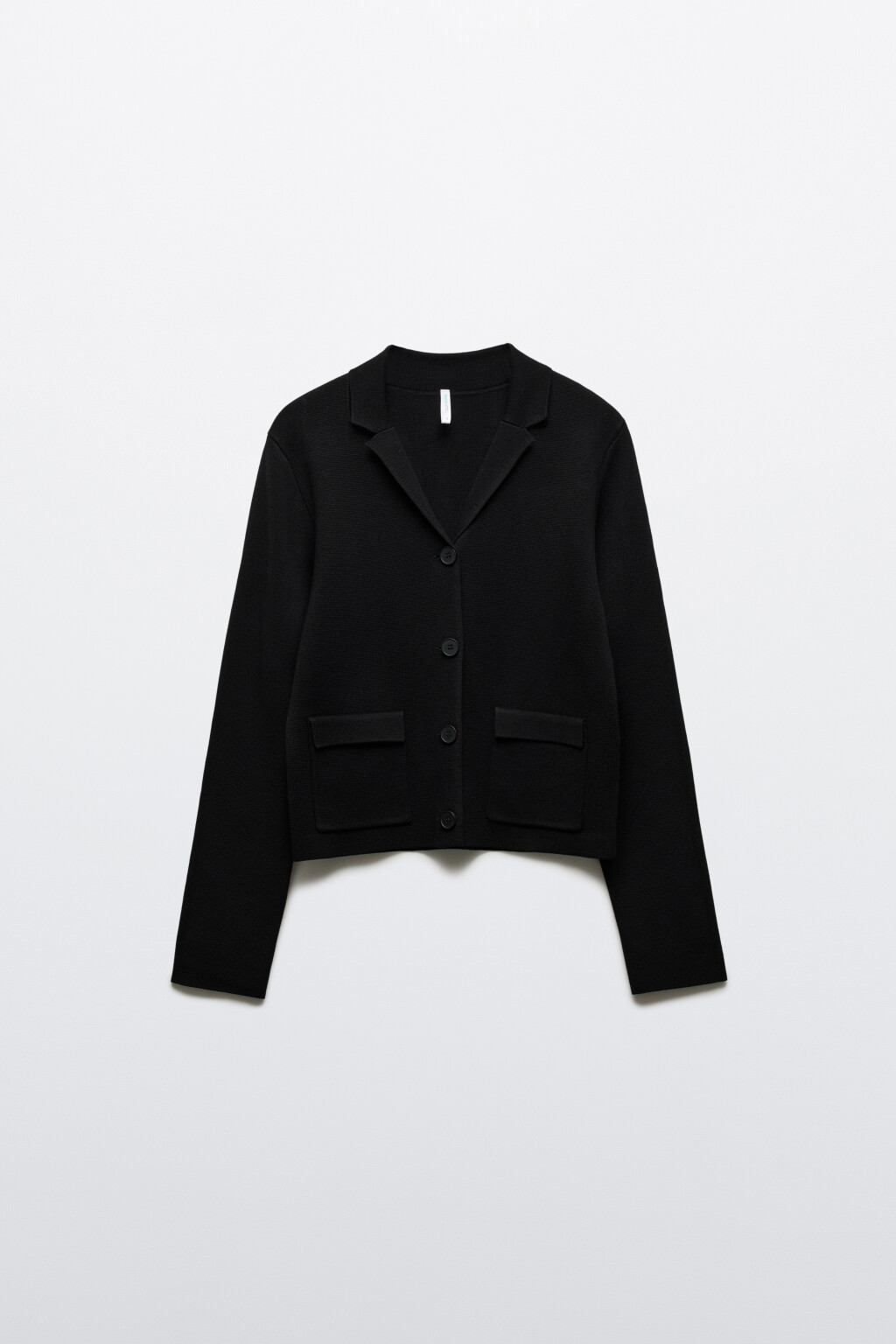 Жакет жаккардовый прямой - цвет черный - 7