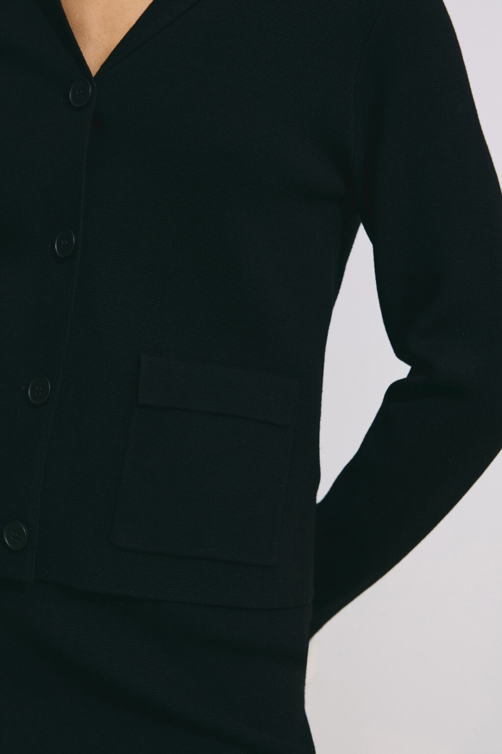 Жакет жаккардовый прямой - цвет черный - 6