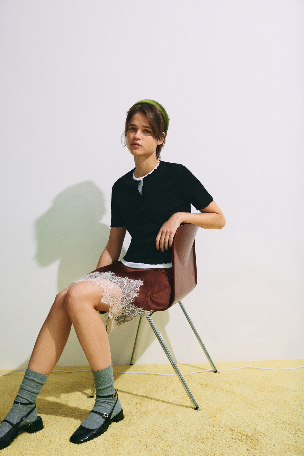 Кардиган на пуговицах с короткими рукавами - цвет черный - 2