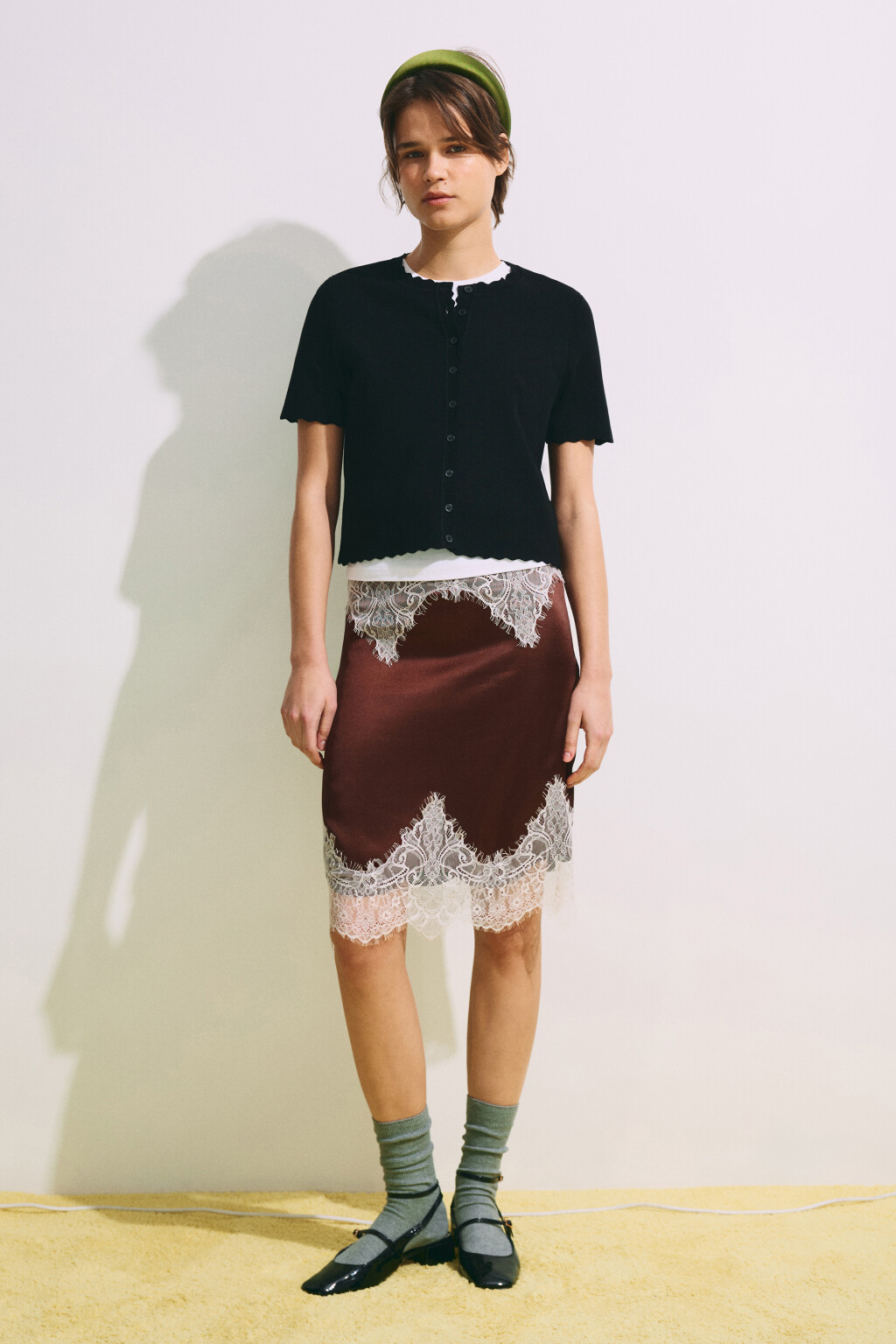 Кардиган на пуговицах с короткими рукавами - цвет черный - 5