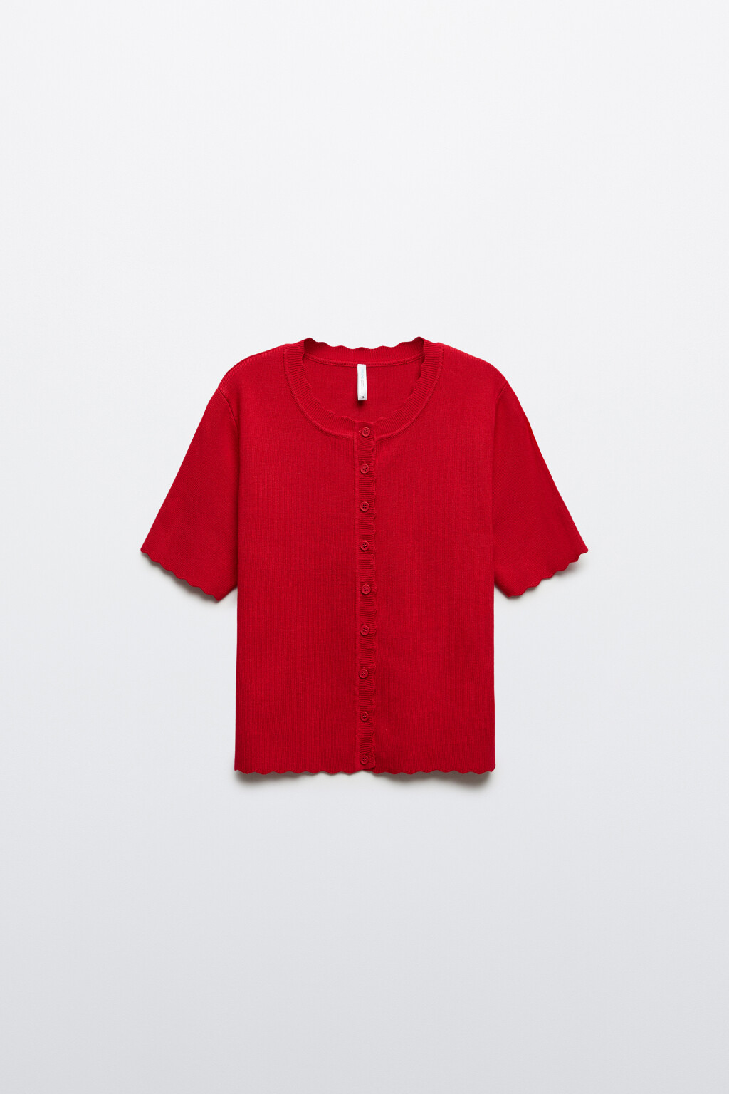 Кардиган на пуговицах с короткими рукавами - цвет красный - 8