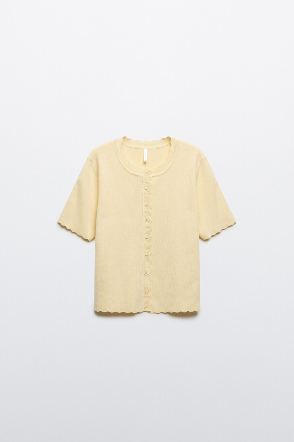 Кардиган на пуговицах с короткими рукавами - цвет желтый - 8