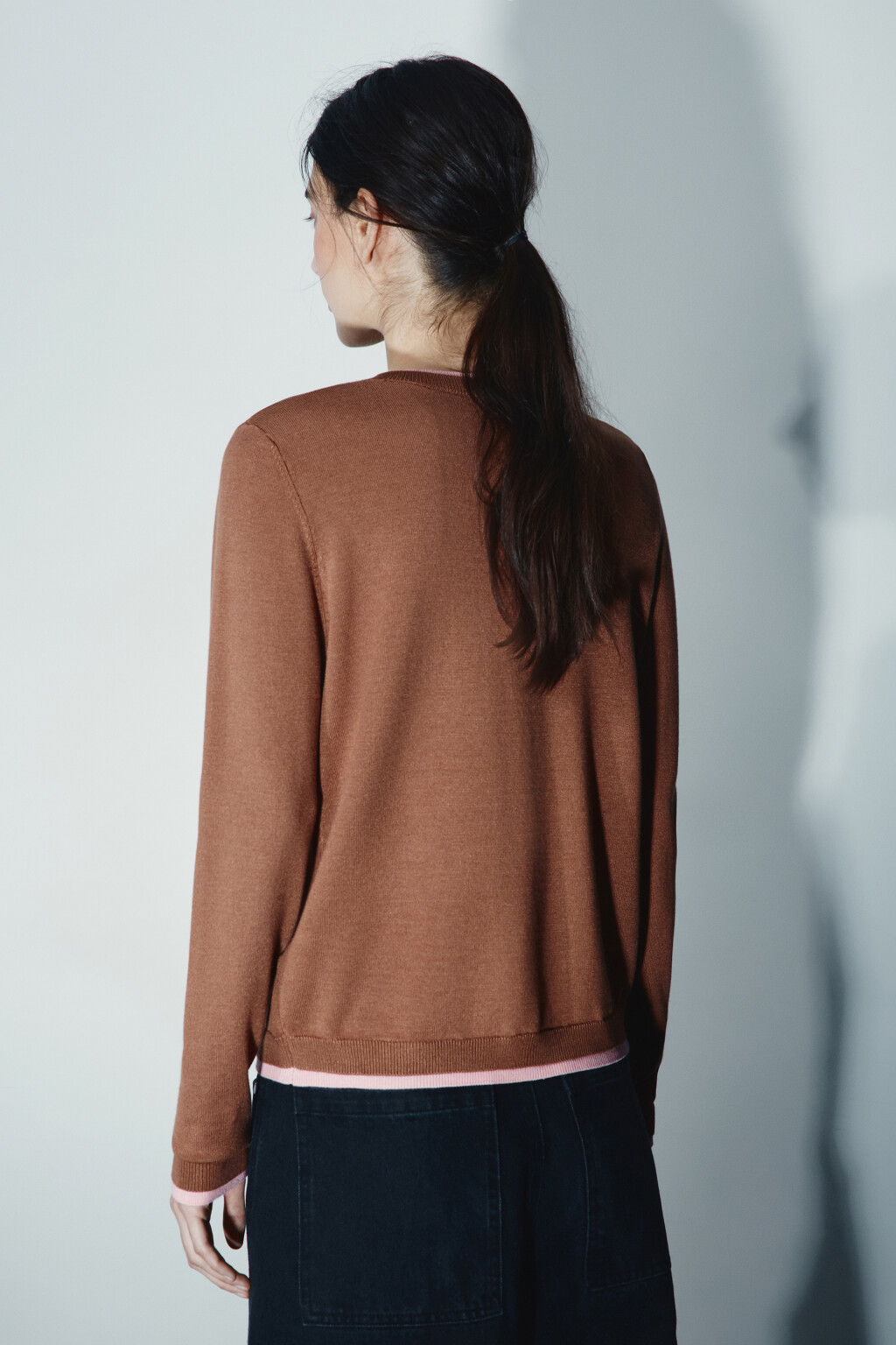 Кардиган с имитацией второго слоя - цвет бежевый - 3