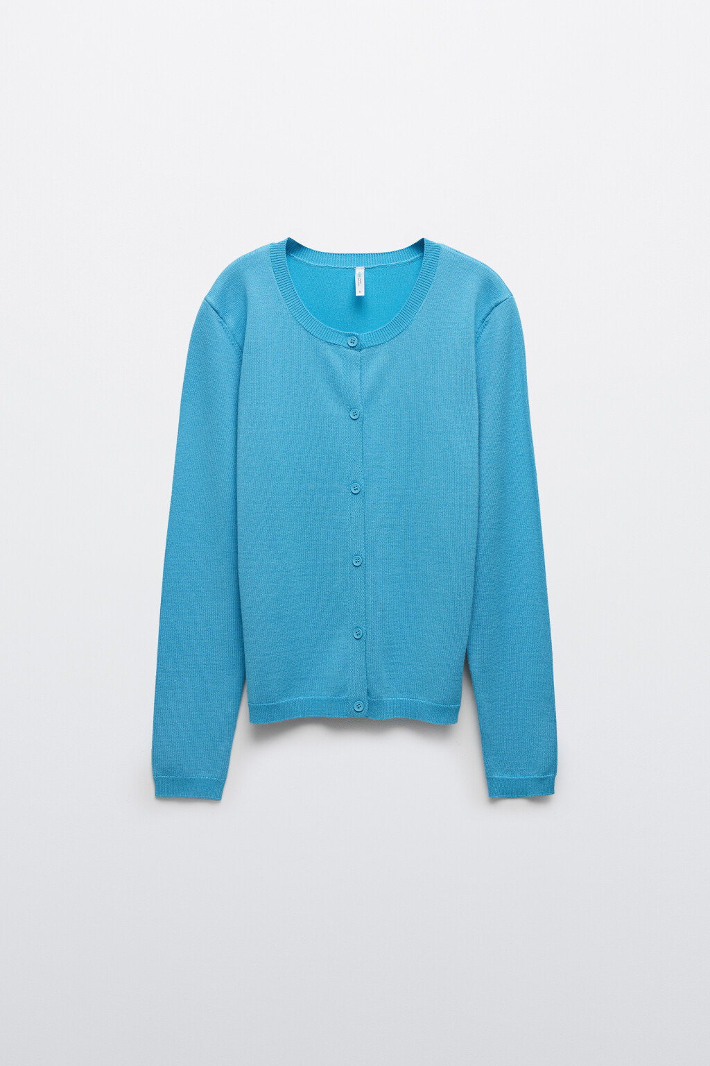 Кардиган полуприлегающий вязаный с вискозой - цвет голубой - 1