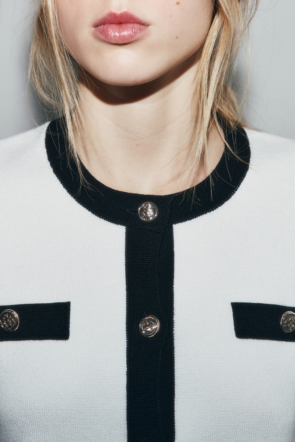 Кардиган жаккардовый с контрастной окантовкой - цвет молочный - 6