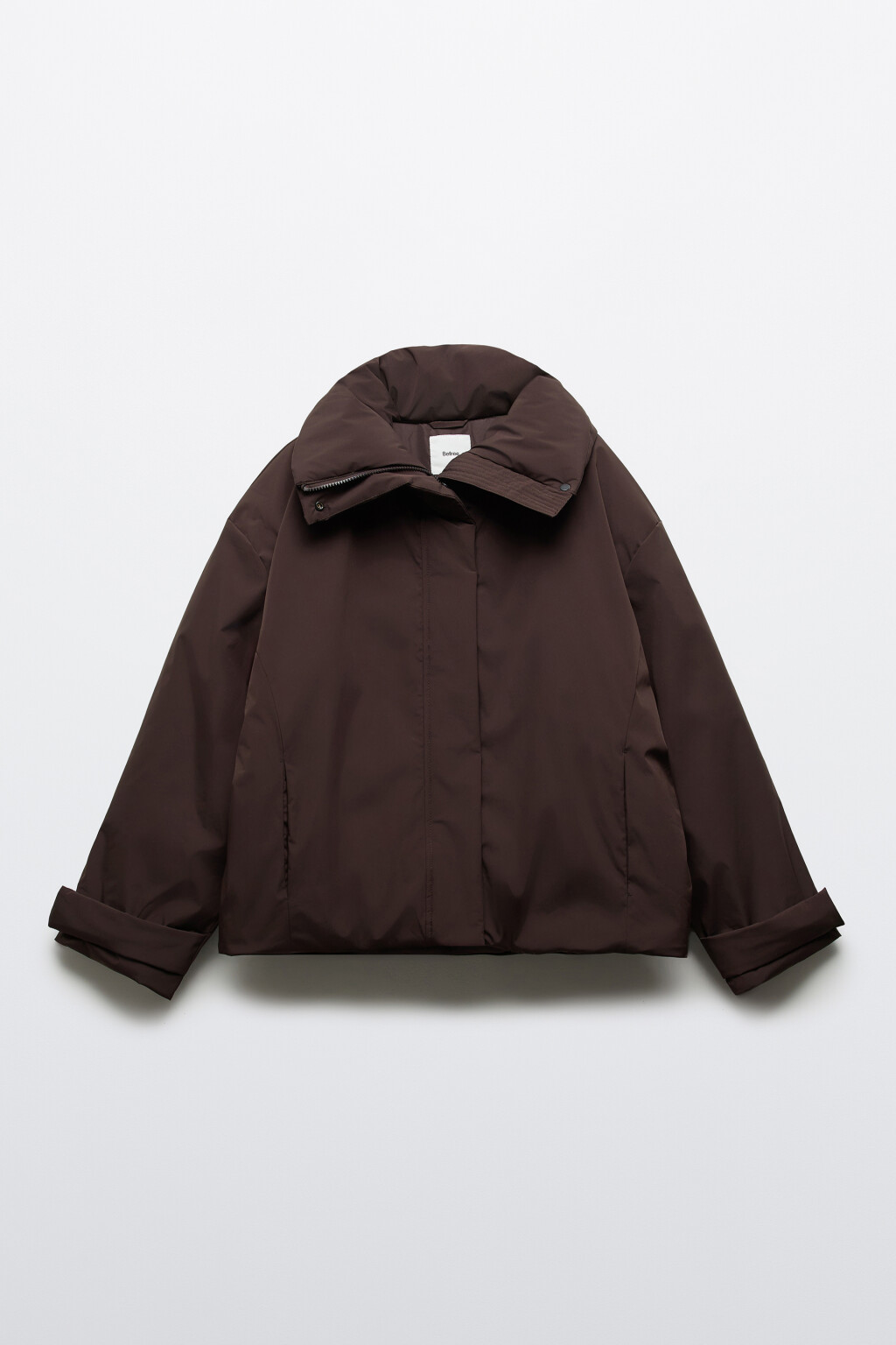 Куртка укороченная без капюшона - цвет коричневый - 1