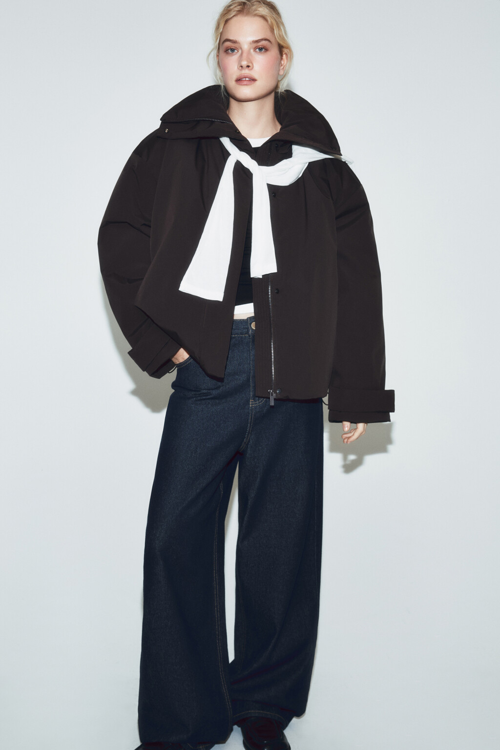 Куртка укороченная без капюшона - цвет коричневый - 2