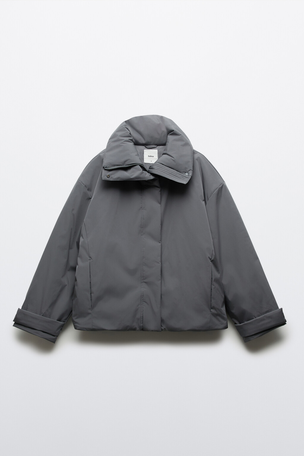 Куртка укороченная без капюшона - цвет серый - 1