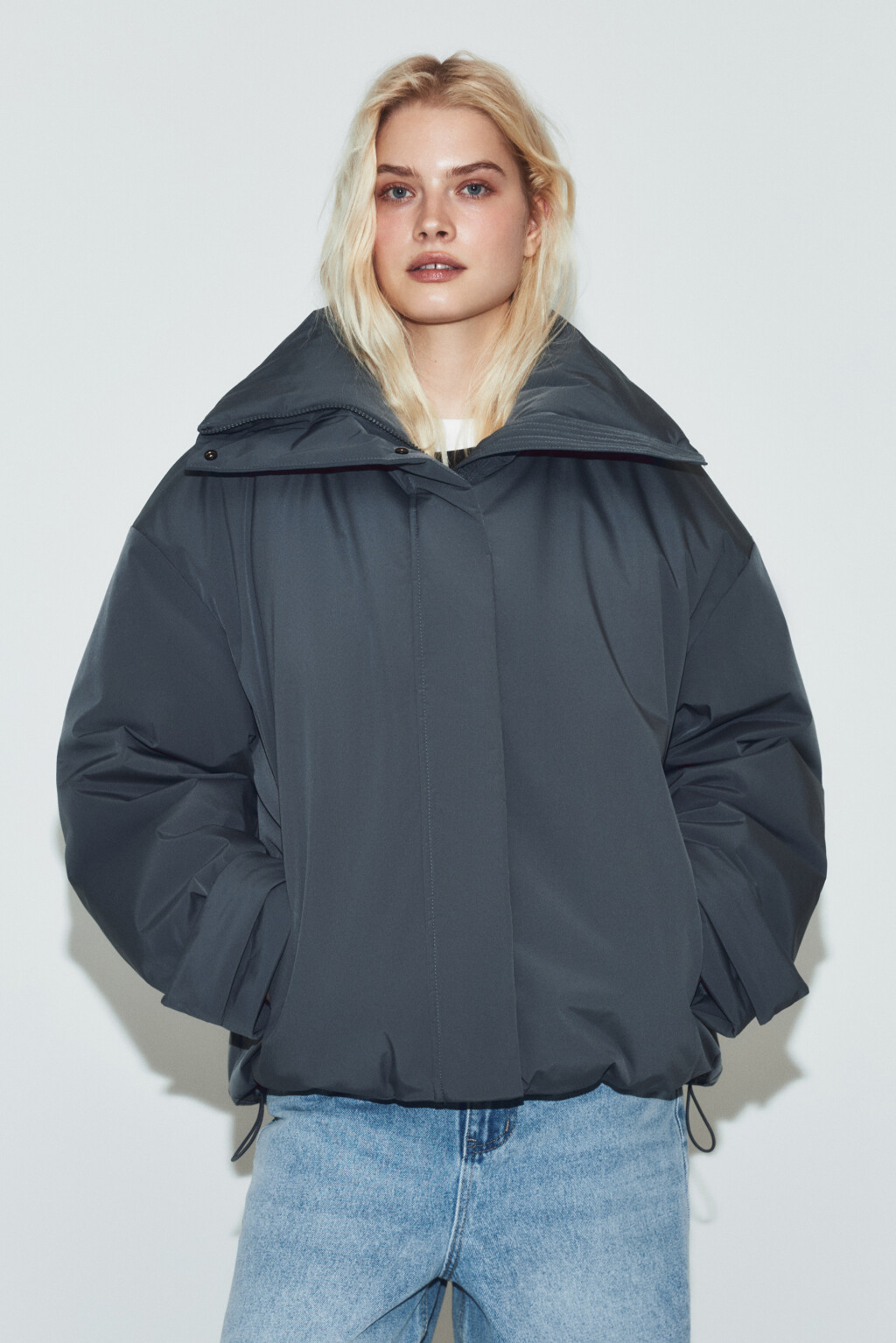 Куртка укороченная без капюшона - цвет серый - 3