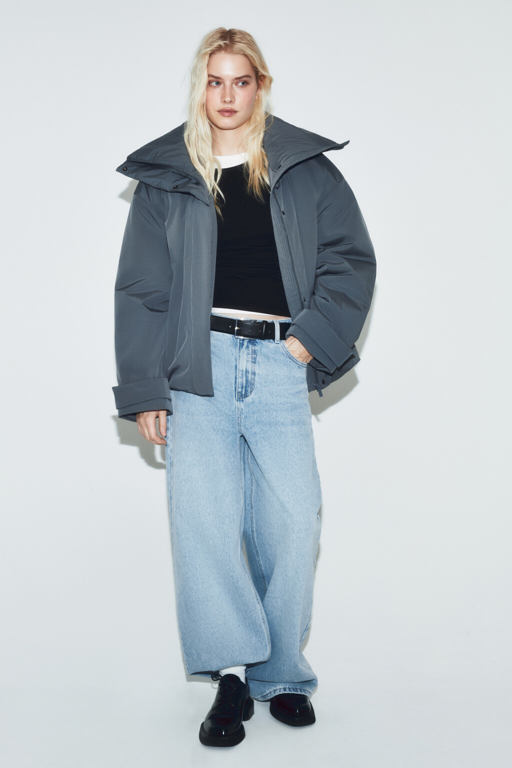 Куртка укороченная без капюшона - цвет серый - 5