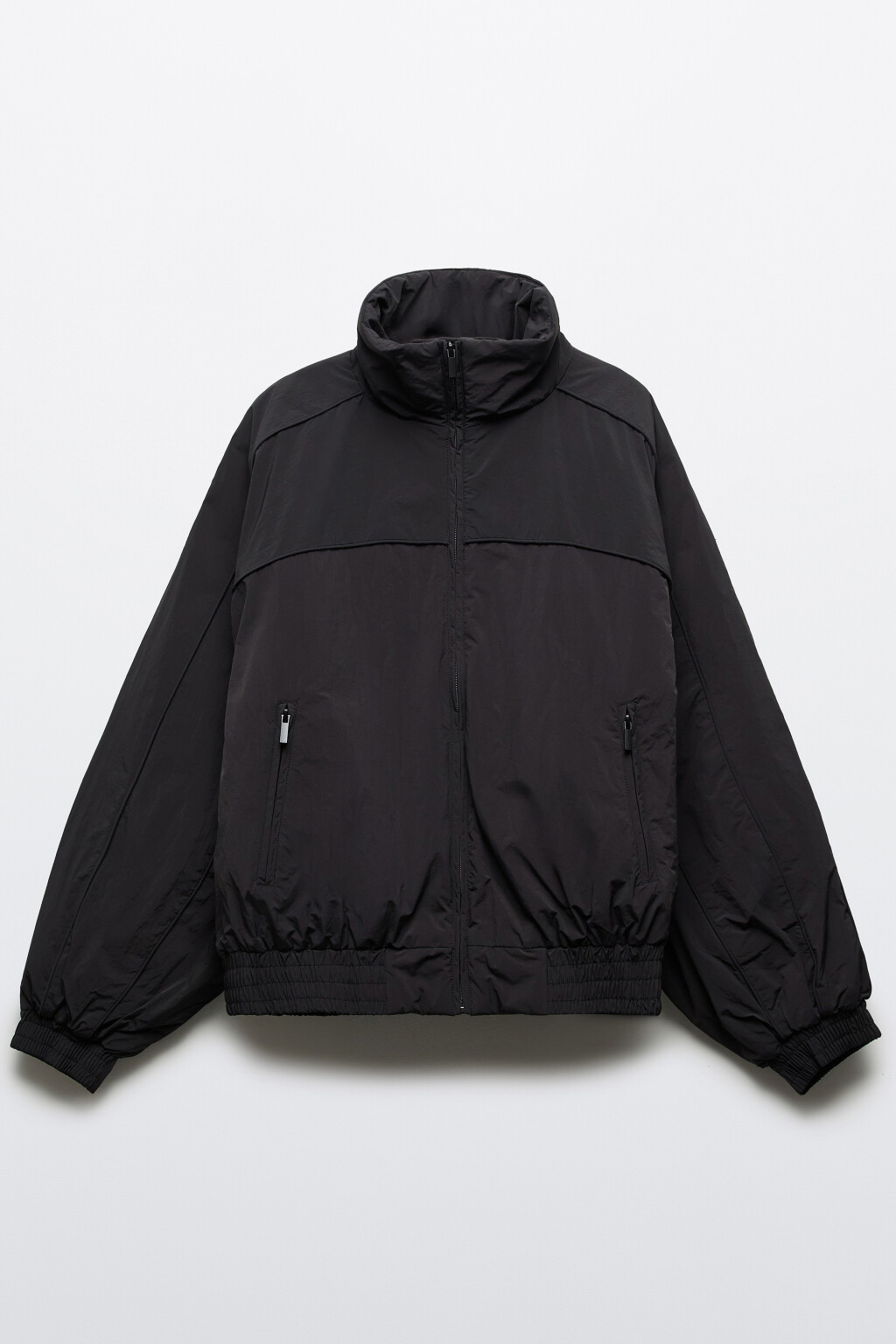 Куртка укороченная с воротником-стойкой - цвет черный - 1