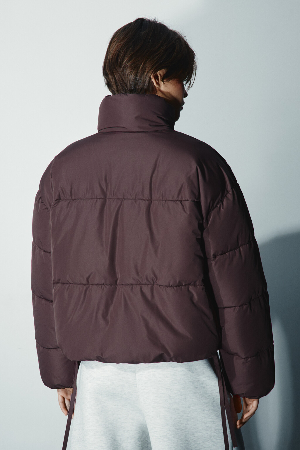 Куртка стеганая с утяжками - цвет коричневый - 3