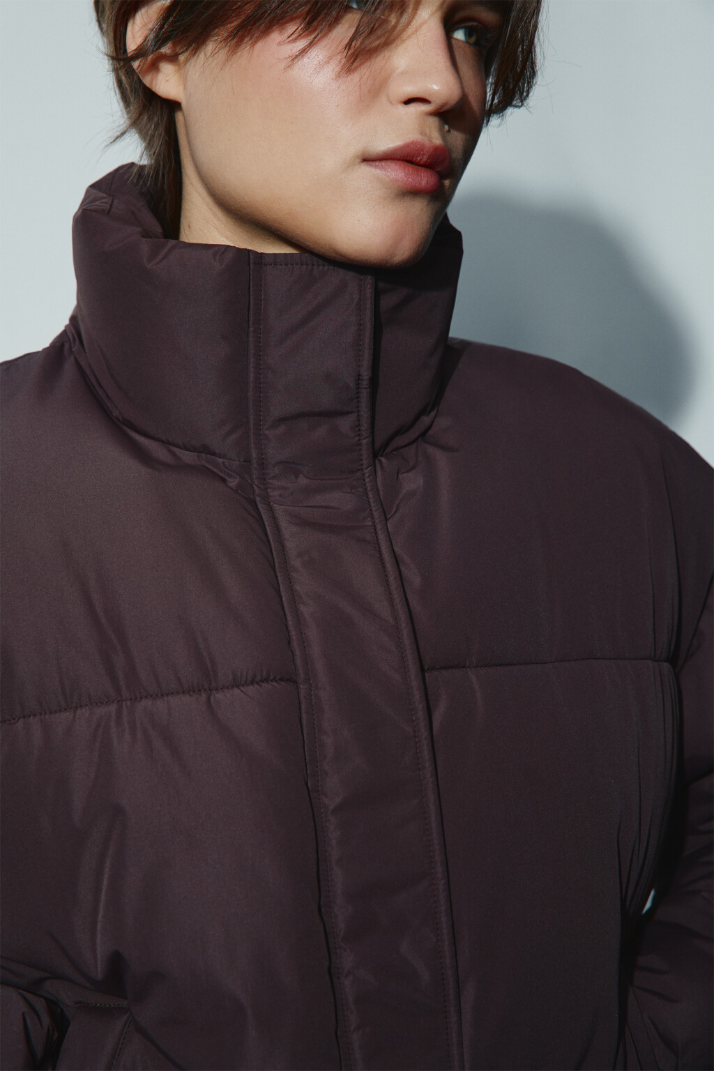 Куртка стеганая с утяжками - цвет коричневый - 6