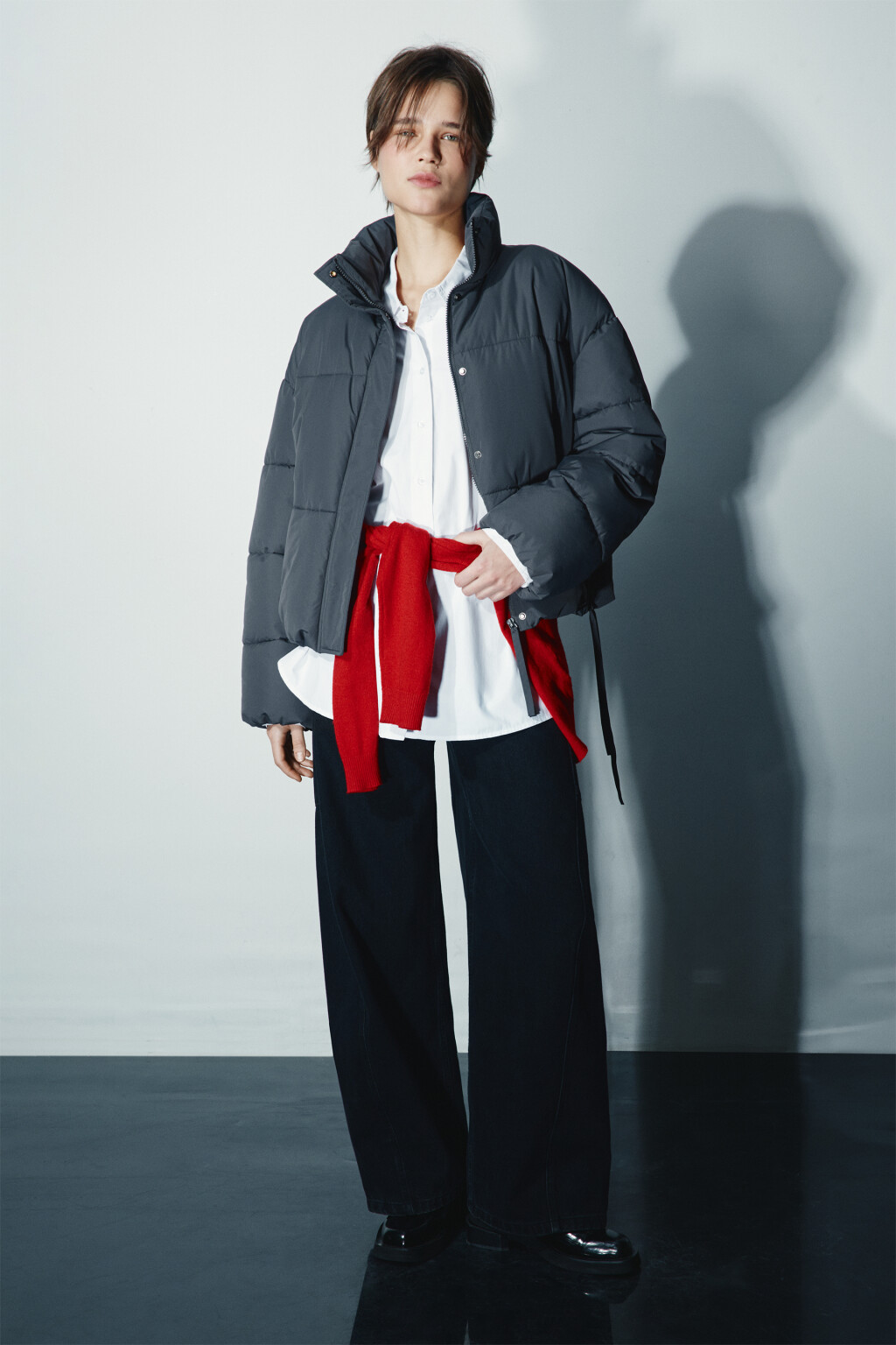 Куртка стеганая с утяжками - цвет серый - 4